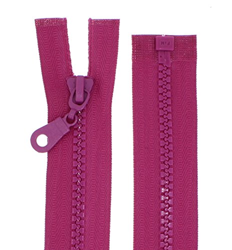 Reißverschlüsse Kunststoff Plastik Reißverschluss grob 5mm teilbar (70 cm, magenta) von Erlif