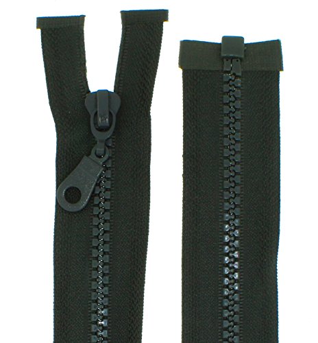 Reißverschlüsse Kunststoff Plastik Reißverschluss grob 5mm teilbar (80 cm, khaki) von Erlif