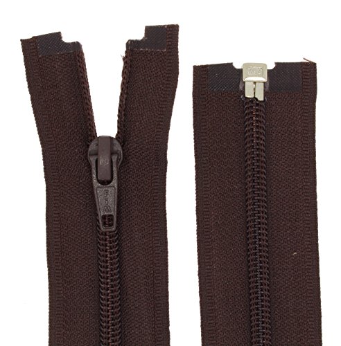 Reißverschlüsse Kunststoff Spiral Reißverschluss 5mm teilbar (60 cm, braun) von Erlif