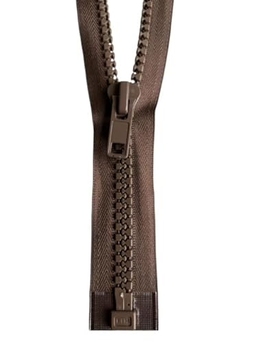 Reißverschluss GROB No.10 teilbar Kunststoff-Reißverschlüsse PZG,304, (braun, 22cm) von Erlif