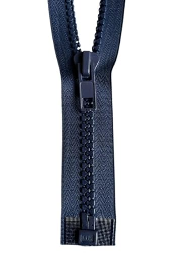Reißverschluss GROB No.10 teilbar Kunststoff-Reißverschlüsse PZG,330, (dunkelblau, 78cm) von Erlif
