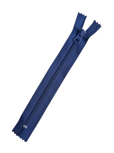 Reißverschluss Kunststoff Nylon - Spiral nicht-teilbar 5mm (dunkelblau, 15cm) von Erlif