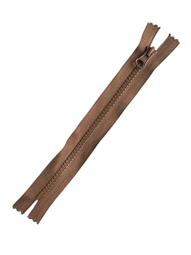 Reißverschluss Kunststoff Plastik nicht-teilbar 5mm (ockerbraun, 18cm) von Erlif