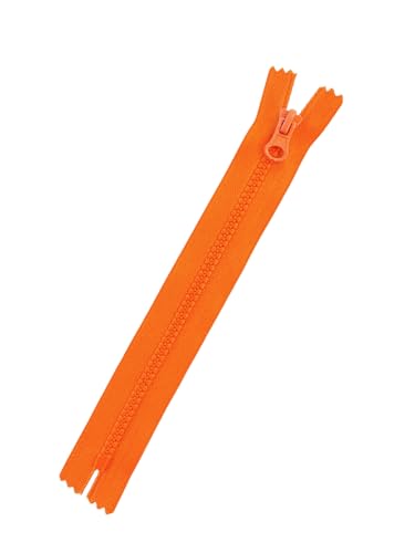 Reißverschluss Kunststoff Plastik nicht-teilbar 5mm PZn_157 (orange, 37cm) von Erlif
