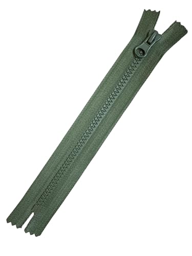 Reißverschluss Kunststoff Plastik nicht-teilbar 5mm PZn_327 (olivgrün, 40cm) von Erlif