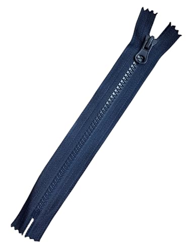 Reißverschluss Kunststoff Plastik nicht-teilbar 5mm PZn_330 (dunkelblau, 13cm) von Erlif