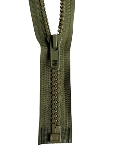Reißverschluss Kunststoff-Reißverschlüsse teilbar GROB No.10 (olivegrün, 65cm) von Erlif