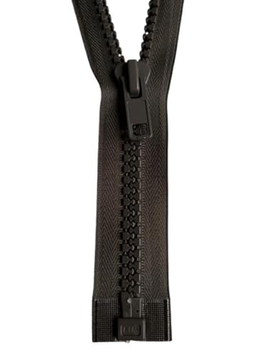 Reißverschluss Kunststoff-Reißverschlüsse teilbar GROB No.10 (schwarzbraun, 80cm) von Erlif