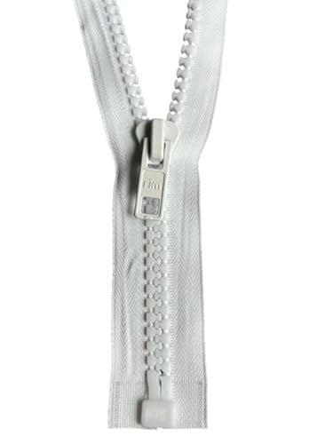 Reißverschluss Kunststoff-Reißverschlüsse teilbar GROB No.10 (weiß, 75cm) von Erlif