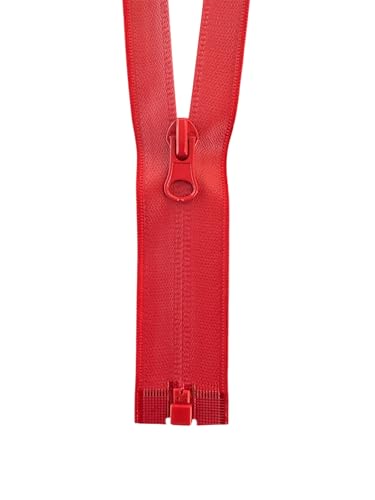 Reißverschluss Kunststoff Wasserdicht teilbar PW_148 (rot, 67cm) von Erlif