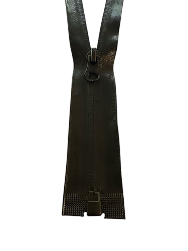 Reißverschluss Kunststoff Wasserdicht teilbar PW_322 glanz (schwarz - glanz, 46cm) von Erlif