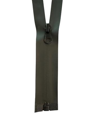 Reißverschluss Kunststoff Wasserdicht teilbar PW_322 matt (schwarz - matt, 55cm) von Erlif