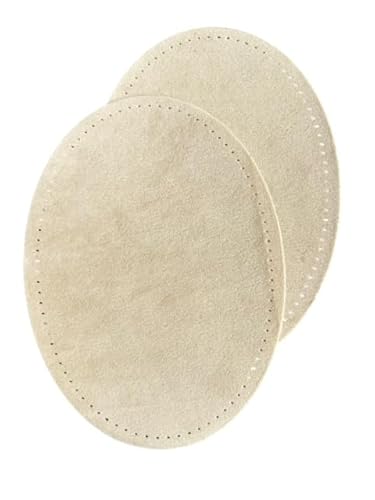 Velours-Leder Flecken Wildlederimitatflecken zum aufbügeln (beige, 1 Pack) von Erlif
