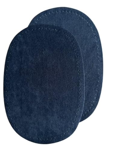 Velours-Leder Flecken Wildlederimitatflecken zum aufbügeln (dunkelblau, 1 Pack) von Erlif