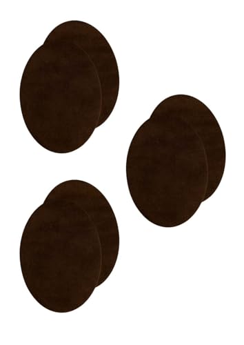 Velours-Leder Flecken Wildlederimitatflecken zum aufbügeln (dunkelbraun, 3 Pack) von Erlif