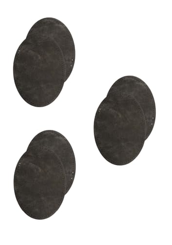 Velours-Leder Flecken Wildlederimitatflecken zum aufbügeln (dunkelgrau, 3 Pack) von Erlif
