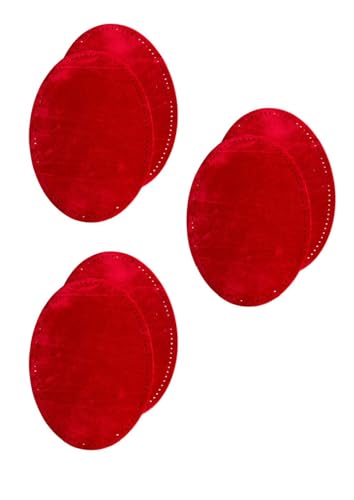 Velours-Leder Flecken Wildlederimitatflecken zum aufbügeln (kirschrot, 3 Pack) von Erlif