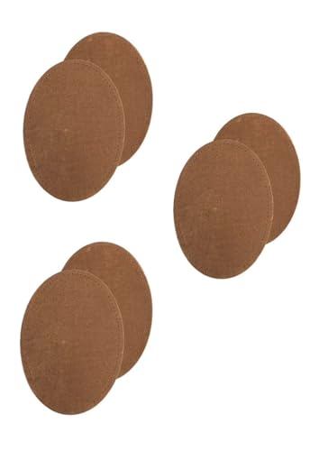 Velours-Leder Flecken Wildlederimitatflecken zum aufbügeln (tabak-braun, 3 Pack) von Erlif