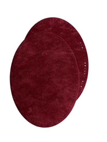 Velours-Leder Flecken Wildlederimitatflecken zum aufbügeln (weinrot, 1 Pack) von Erlif