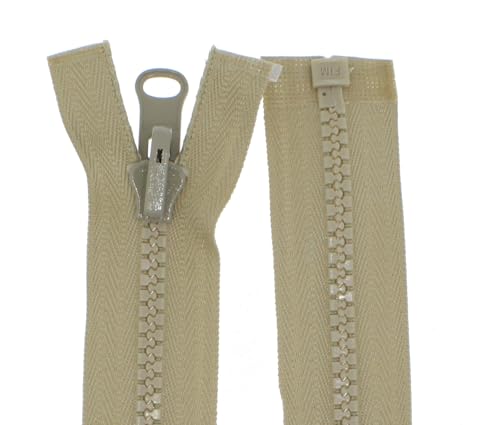 Wende - Reißverschlüsse teilbar für Jacken Kunststoff Zähne 5mm (beige, 75cm) von Erlif