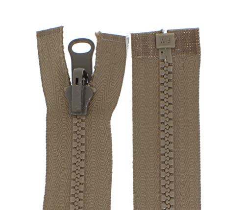 Wende - Reißverschlüsse teilbar für Jacken Kunststoff Zähne 5mm (dunkelbeige, 80cm) von Erlif