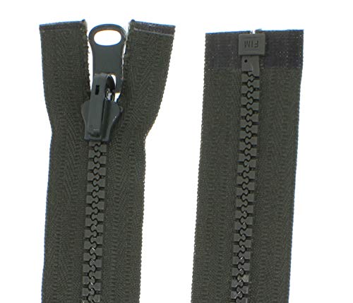 Wende - Reißverschlüsse teilbar für Jacken Kunststoff Zähne 5mm (khaki, 80cm) von Erlif