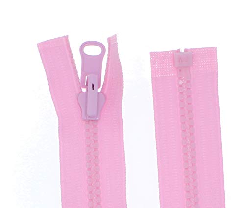 Wende - Reißverschlüsse teilbar für Jacken Kunststoff Zähne 5mm (rosa, 85cm) von Erlif