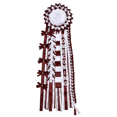 Homecoming Mum Supplies Set enthält Homecoming Mum Blume und 4 Stück geflochtenes Band DIY Bastelset 91,4 cm für Schulanfang Homecoming Woche Party Dekorationen – Rosa Weiß Homecoming Mum Supplies Set enthält Homecoming Mum Blume und 4 Stück geflochtenes Band DIY Bastelset 91,4 cm für Schulanfang Homecoming Woche Party Dekorationen – Rosa Weiß von Erligo