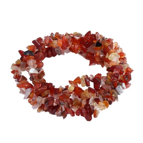 Erliway 1 Strand 32" Natürliche Karnelin Chip Perlen für Schmuck Herstellung, 5-8 mm Karnelin Tumbled Crushed Kristall Stein für DIY Handwerk, unregelmäßige Heilung Kristall gebohrte lose Perlen von Erliway