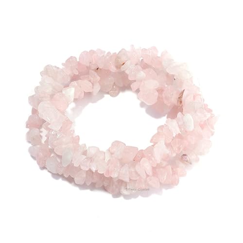 Erliway 1 Strand 32 "Natürliche Rose Quartz Chip Perlen für Schmuck Herstellung, 5-8 mm Rose Quartz Tumbled Crushed Kristall Stein für DIY Handwerk, unregelmäßige Kristall gebohrte lose Perlen von Erliway