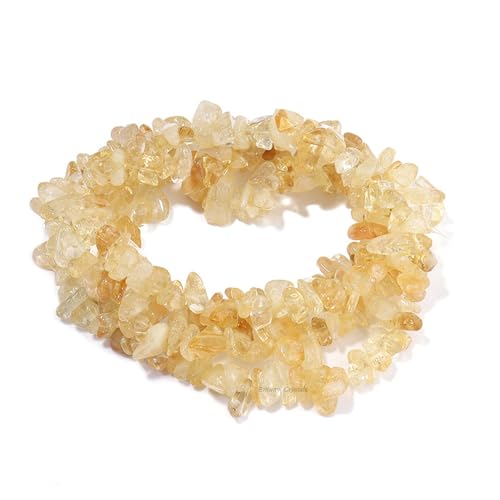 Erliway 1 Strand 32" natürliche Zitrin Chip Perlen für Schmuck Herstellung, 5-8 mm Zitrin Tumbled Chips zerkleinert Kristall Stein für DIY Handwerk,unregelmäßig geformte Kristall gebohrte lose Perlen von Erliway