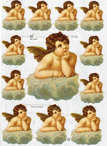 Glanzbilder 1 Bogen ca. 16,5 x 23,5 cm - EF 7158 - Engel auf der Wolke mit Glimmer Glanzbilder 1 Bogen ca. 16,5 x 23,5 cm - EF 7158 - Engel auf der Wolke mit Glimmer von Ernst Freihoff GmbH