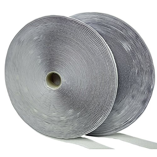 Eroilor Doppelseitig Klebende Klettband, 24 Meter Extra Stark Haftkraft Selbstklebend Flauschband Hakenband Langfristige Lebensdauere klebend DIY - Weiss von Eroilor