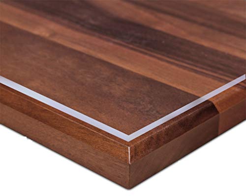 Ertex Tischdecke + abgeschrägte Kante, Tischfolie Schutzfolie Tischschutz Folie 2,2 mm geeignet für den Kontakt mit Lebensmitteln (Transparent, 70 x 160 cm) von Ertex