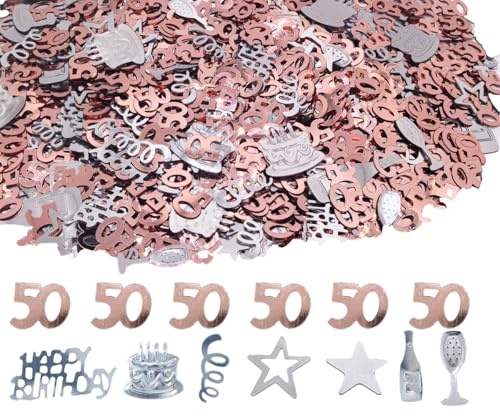 45 g Rotgold Konfetti zum 50. Geburtstag, metallischer Glitzer, Tischstreuer, Partydekoration 45 g Rotgold Konfetti zum 50. Geburtstag, metallischer Glitzer, Tischstreuer, Partydekoration von Ertzinla