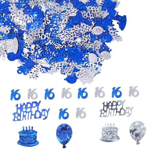 45 g blaues Konfetti zum 12. Geburtstag, metallischer Glitzer, Tischstreuer, Partydekoration von Ertzinla
