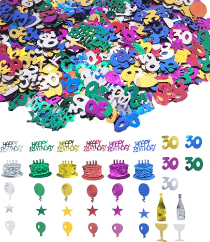 45 g mehrfarbige Konfetti-Folie zum 30. Geburtstag, metallischer Glitzer, Tischstreuer, Partydekoration 45 g mehrfarbige Konfetti-Folie zum 30. Geburtstag, metallischer Glitzer, Tischstreuer, Partydekoration von Ertzinla