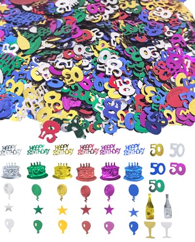 45 g mehrfarbige Konfetti-Folie zum 50. Geburtstag, metallischer Glitzer, Tischstreuer, Partydekoration 45 g mehrfarbige Konfetti-Folie zum 50. Geburtstag, metallischer Glitzer, Tischstreuer, Partydekoration von Ertzinla