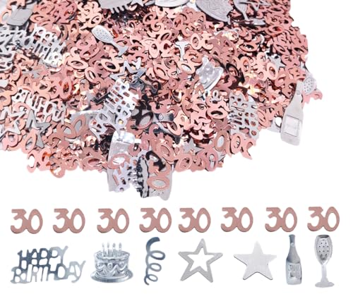 Konfetti-Folie zum 30. Geburtstag, 45 g, Rotgold, metallisch, glitzernd, Tischstreuer, Partydekoration Konfetti-Folie zum 30. Geburtstag, 45 g, Rotgold, metallisch, glitzernd, Tischstreuer, Partydekoration von Ertzinla