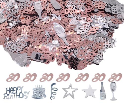 Konfetti zum 80. Geburtstag, 45 g, Rotgold, metallischer Glitzer, Tischstreuer, Partydekoration Konfetti zum 80. Geburtstag, 45 g, Rotgold, metallischer Glitzer, Tischstreuer, Partydekoration von Ertzinla