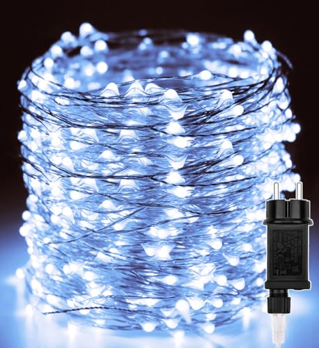 Außen LED Lichterkette 50m 500 LED Lichter Kupferdraht Beleuchtung Innen Dekorationen Wasserdicht mit 8 Modi für Zimmer,Weihnachten,Bäume,Garten, Party,Hochzeit,Urlaub DIY Deko,Weiß Außen LED Lichterkette 50m 500 LED Lichter Kupferdraht Beleuchtung Innen Dekorationen Wasserdicht mit 8 Modi für Zimmer,Weihnachten,Bäume,Garten, Party,Hochzeit,Urlaub DIY Deko,Weiß von Erwawee