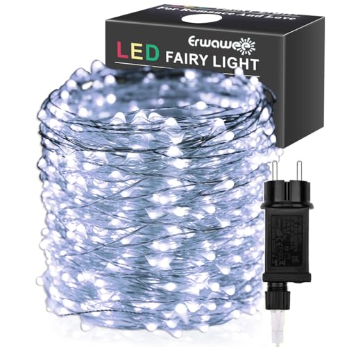 Lichterkette LED Kupferdraht 100M 1000 LEDs, Weihnachtsbeleuchtung Wasserdicht mit 8 Modi Außen Dekorationen für Zimmer, Innen, Weihnachten, Bäume, Garten, Party, Hochzeit, Urlaub DIY Deko,Kaltes Weiß Lichterkette LED Kupferdraht 100M 1000 LEDs, Weihnachtsbeleuchtung Wasserdicht mit 8 Modi Außen Dekorationen für Zimmer, Innen, Weihnachten, Bäume, Garten, Party, Hochzeit, Urlaub DIY Deko,Kaltes Weiß von Erwawee