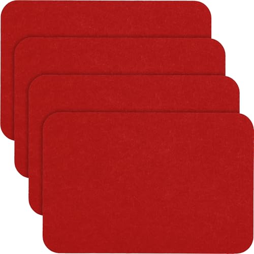 Erwin Müller Filz Tischset für Teller, Tischuntersetzer rot Größe 30x45 cm - Schutz vor Kratzern und Verschmutzungen von Erwin Müller