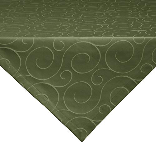 Erwin Müller Mitteldecke, Tischdecke Oberhausen, Jacquard Ranken dunkelgrün Größe 80x80 cm - pflegeleicht, bügelleicht, mit Kuvertsaum von Erwin Müller