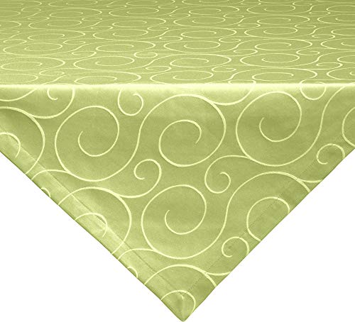 Erwin Müller Mitteldecke, Tischdecke Oberhausen, Jacquard Ranken grün Größe 100x100 cm - pflegeleicht, bügelleicht, mit Kuvertsaum von Erwin Müller