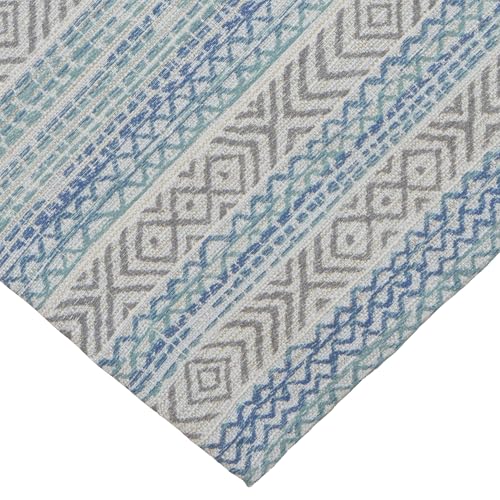 Erwin Müller Mitteldecke Jacquard Ethno-Muster blau-grau Größe 110x110 cm - strapazierfähig und formbeständig, besonders langlebig, bügelfrei von Erwin Müller