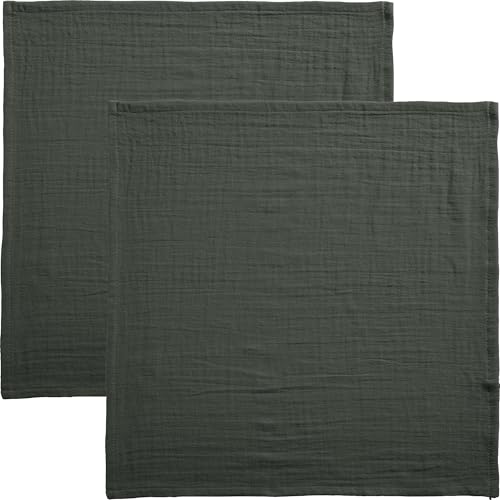 Erwin Müller Serviette Arona 2er-Pack Musselin grau Größe 40x40 cm von Erwin Müller