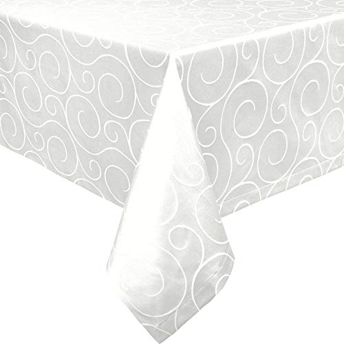 Erwin Müller Tischdecke, Tischwäsche Oberhausen, Jacquard Ranken weiß Größe 150x300 cm - pflegeleicht, bügelleicht, eckige Decken mit Kuvertsaum Erwin Müller Tischdecke, Tischwäsche Oberhausen, Jacquard Ranken weiß Größe 150x300 cm - pflegeleicht, bügelleicht, eckige Decken mit Kuvertsaum von Erwin Müller