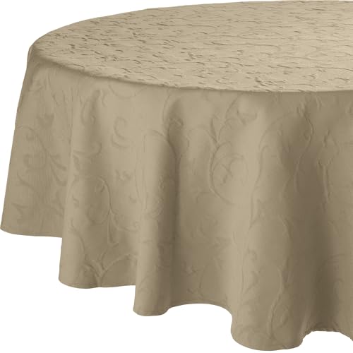 Erwin Müller Tischdecke Düsseldorf bügelfrei beige Größe rund: 170 cm Ø von Erwin Müller