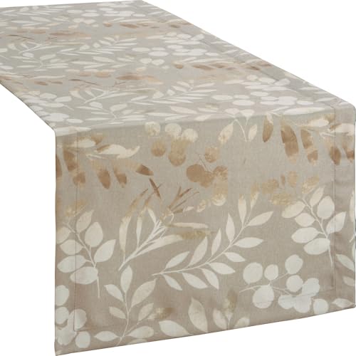 Erwin Müller Tischläufer Blätter beige Größe 50x150 cm - pflegeleicht, strapazierfähig, integrierter Fleckschutz für einfache Reinigung Erwin Müller Tischläufer Blätter beige Größe 50x150 cm - pflegeleicht, strapazierfähig, integrierter Fleckschutz für einfache Reinigung von Erwin Müller